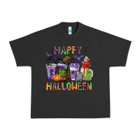 Pigment Black happy halloween coffee cups Urban Heavy Tee - AdoDesignShop