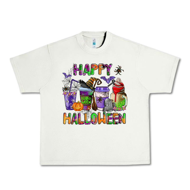 Happy Halloween Coffee Cups Urban Heavy Tee by AdoDesignShop | Teevron