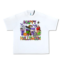 White happy halloween coffee cups Urban Heavy Tee - AdoDesignShop