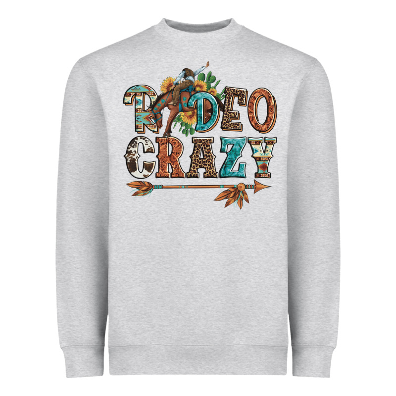 Rodeo Crazy Bucking Bronco Cowboy Heavyweight Sweatshirt by Artiststas | Teevron