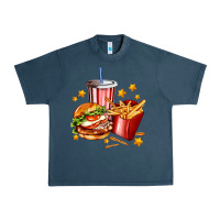 Midnight Navy hamburger potatoes and coke Urban Heavy Tee - AdoDesignShop