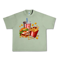 Oil Green hamburger potatoes and coke Urban Heavy Tee - AdoDesignShop