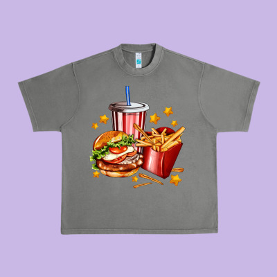 Hamburger Potatoes And Coke Urban Heavy Tee Designed By Adodesignshop