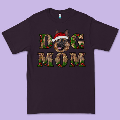 Chriistmas Dog Mom With German Shepherd Premium Tee Designed By Ranaportraitstore