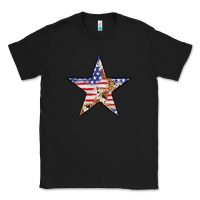 Black American Flag Star Classic Tee - LillyAllenDesigns