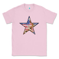 Bubblegum Pink American Flag Star Classic Tee - LillyAllenDesigns