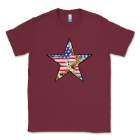 Burgundy American Flag Star Classic Tee - LillyAllenDesigns