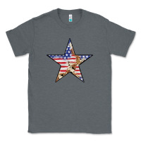 Charcoal Heather American Flag Star Classic Tee - LillyAllenDesigns