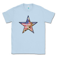 Dusty Blue American Flag Star Classic Tee - LillyAllenDesigns