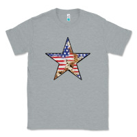 Heather Grey American Flag Star Classic Tee - LillyAllenDesigns