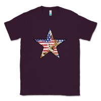 Plum American Flag Star Classic Tee - LillyAllenDesigns