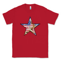 Red American Flag Star Classic Tee - LillyAllenDesigns