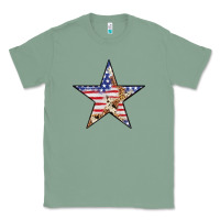 Sage American Flag Star Classic Tee - LillyAllenDesigns