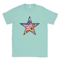 Seafoam American Flag Star Classic Tee - LillyAllenDesigns