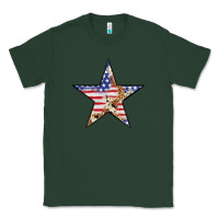 Sports Green American Flag Star Classic Tee - LillyAllenDesigns