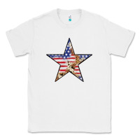 White American Flag Star Classic Tee - LillyAllenDesigns