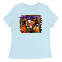 Baby Blue longhorn cow halloween Ladies Tee - RanaPortraitStore
