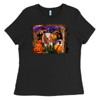 Black longhorn cow halloween Ladies Tee - RanaPortraitStore