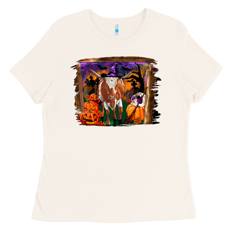 Longhorn Cow Halloween Ladies Tee by RanaPortraitStore | Teevron