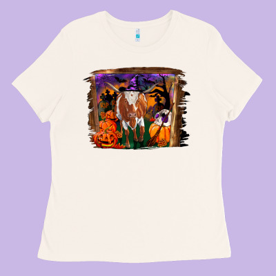 Ladies Tee longhorn cow halloween