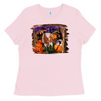 Bubblegum Pink longhorn cow halloween Ladies Tee - RanaPortraitStore