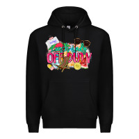 Black Lunch lady off duty Premium Hoodie - NancyCooperArtShop