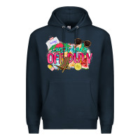 Navy Lunch lady off duty Premium Hoodie - NancyCooperArtShop