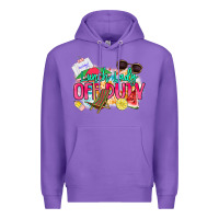Purple Lunch lady off duty Premium Hoodie - NancyCooperArtShop