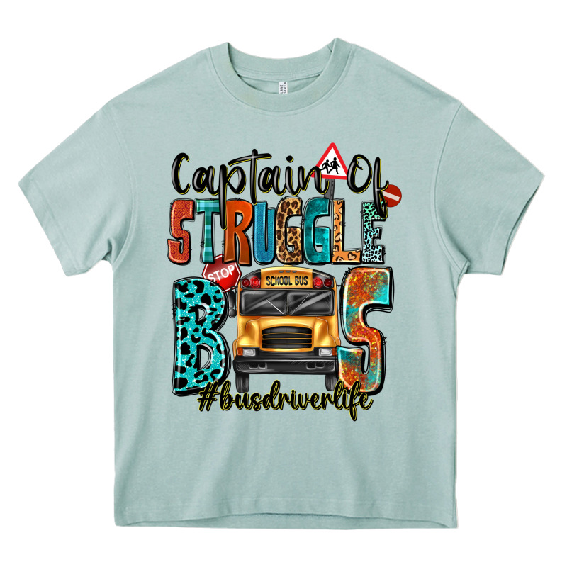 Captain Of Struggle Bus Busdriver Life Heavy Core Tee by texasbilliewilder | Teevron