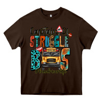 Chocolate Brown captain of struggle bus busdriver life Heavy Core Tee - texasbilliewilder