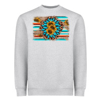 Heather Grey gemstone sunflower background Heavyweight Sweatshirt - AdoDesignShop
