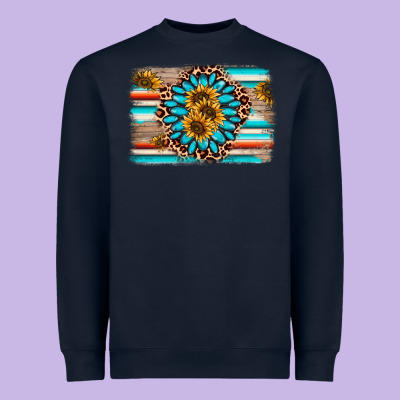 Gemstone Sunflower Background Heavyweight Sweatshirt Designed By Adodesignshop
