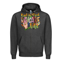 Charcoal Heather rockin that daycare life Zipper Hoodie - NancyCooperArtShop