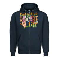 Navy rockin that daycare life Zipper Hoodie - NancyCooperArtShop