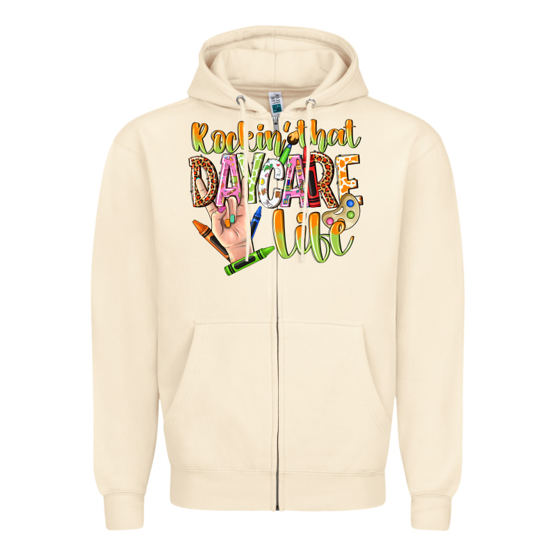 Rockin That Daycare Life Zipper Hoodie by NancyCooperArtShop | Teevron