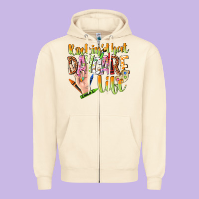 Rockin That Daycare Life Zipper Hoodie Designed By Nancycooperartshop