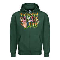 Sports Green rockin that daycare life Zipper Hoodie - NancyCooperArtShop