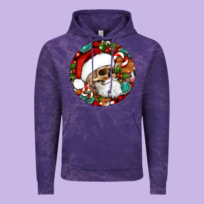 Christmas Hippie Skeleton Santa Ornament Vintage Hoodie Designed By Artiststas