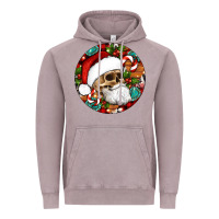 Vintage Zinc Christmas hippie skeleton santa ornament Vintage Hoodie - Artiststas