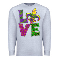 Heather Grey mardi gras love Premium Sweatshirt - RanaPortraitStore