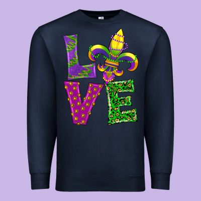 Mardi Gras Love Premium Sweatshirt Designed By Ranaportraitstore