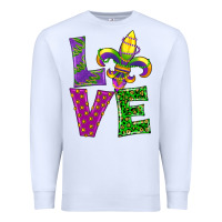 White mardi gras love Premium Sweatshirt - RanaPortraitStore