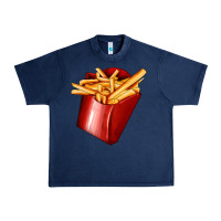 Navy french fries Urban Heavy Tee - AdoDesignShop