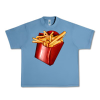 Pebble Blue french fries Urban Heavy Tee - AdoDesignShop