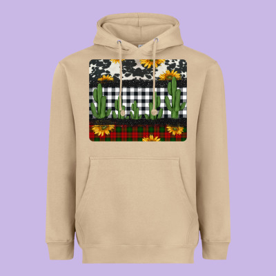 Cowhide Cacti Sunflowers Christmas Mousepad Heavyweight Hoodie Designed By Jasminsmagicworld