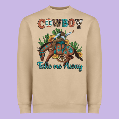 Cowboy Take Me Away Rodeo Heavyweight Sweatshirt Designed By Artiststas