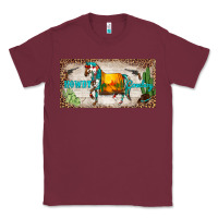 Burgundy western howdy cowboy horse sunset weapon cactus leopard  license plate Classic Tee - BarkalooDesign