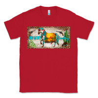 Red western howdy cowboy horse sunset weapon cactus leopard  license plate Classic Tee - BarkalooDesign