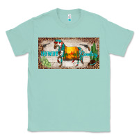 Seafoam western howdy cowboy horse sunset weapon cactus leopard  license plate Classic Tee - BarkalooDesign