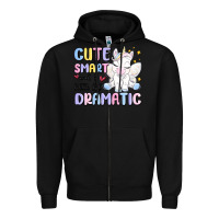 Black cute smart and a little bit dramatic Zipper Hoodie - MaliasSmallBusiness
